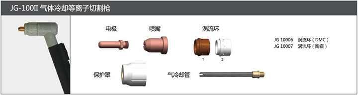 利来国际最老品牌网JG-100Ⅱ气体冷却等离子切割枪